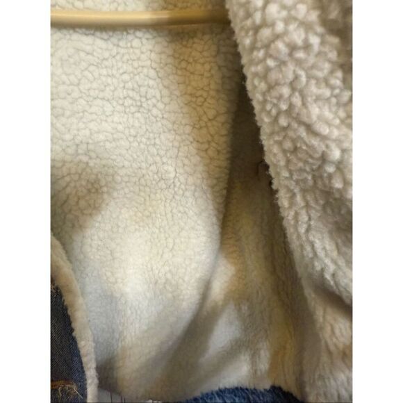 Zara Kids Button Front Sherpa Lined Denim Jacket Blue Size 10 - Picture 3 of 10